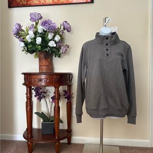 The North Face Gray Sweatshirt Pullover with Stand-Up Collar